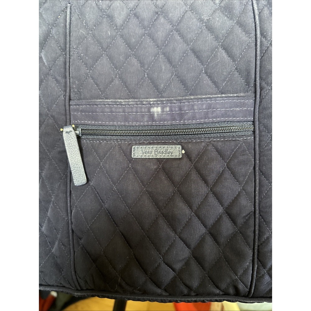 Navy Blue Quilted Vera Bradley Crossbody Purse - Picture 2 of 7